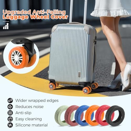 8Pcs Upgrade Luggage Wheel Covers, Travel Accessories - Image 2
