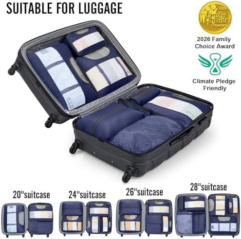 Veken 8 Set Packing Cubes for Travel Essentials, Anti-Wrinkle Buckled Suitcase - Image 5