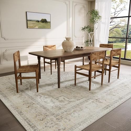 10x12 Area Rugs for Living Room: Large Washable Rug Non Slip Low Pile Soft Faux - Image 4