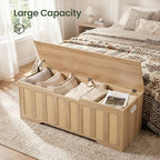 CHOEZON 47.2" Storage Bench, Rattan-Style Storage Chest, Storage Cabinet - Image 5
