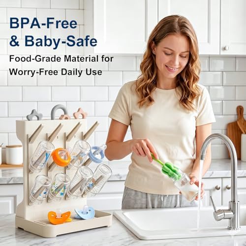 GoMaihe Baby Bottle Drying Rack: Space Saving Vertical Bottle Dryer Holder - Image 3