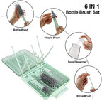 Bottle Brush Set -Baby Travel Essential-6 in 1 Bottle Cleaner Kit - Image 3
