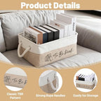 2 Pcs to Be Read Book Basket Set, Linen Fabric Book Storage Basket - Image 4