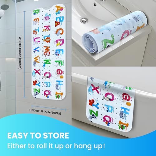 Baby Bath Tub Mat, Extra Large Non Slip Kids Cartoon Bathtub Shower Mats - Image 4