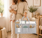 SHAROM Diaper Caddy Organizer for Baby, Portable Diaper Caddy Basket, Felt Baby - Image 6