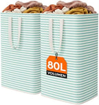 Lifewit 80L Large Laundry Baskets, 2 Pack, Reinforced Handles, Sage Green by Lifewit