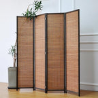 Furnnylane 4 Panel Bamboo Room Divider - Image 4