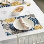 Artoid Mode Floral Vinyl Placemats Set of 6, Heat Resistant Washable Non-Slip - Image 2