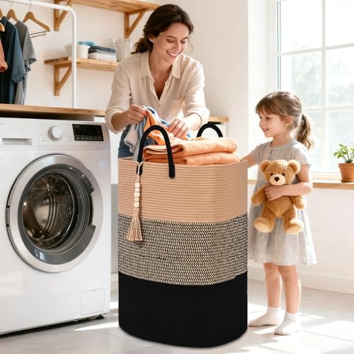 Woven Laundry Basket for Clothes, 100 L Large Rectangle Laundry Hampers - Image 2