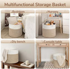 Goodpick Woven Rope Basket for Blankets Fit Nursery & Living Room - Image 4