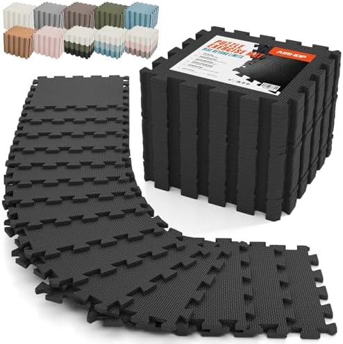 AIRHOP 18 PCS Gym Floor Mat, EVA Foam Puzzle Gym Mat, High-Density Interlocking by Airhop