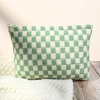 SOIDRAM 2 Pcs Checkered Makeup Bag Large Cosmetic Bag Toiletry Bag Makeup Pouch - Image 3