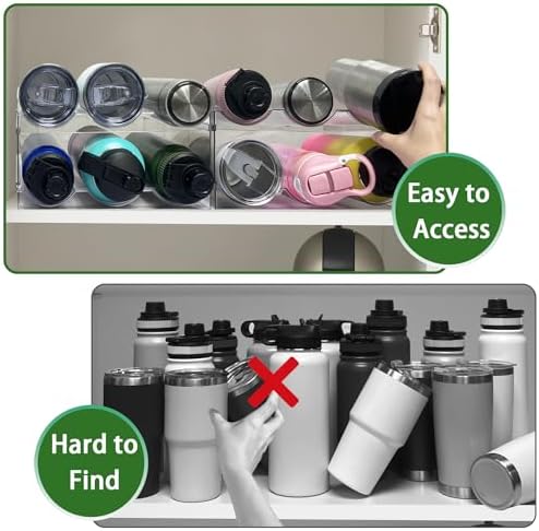 Spaclear 2 Pack Water Bottle Organizer, Stackable Kitchen Pantry Storage Shelf - Image 5