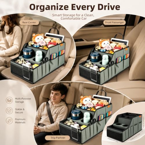 Car Seat Organizer Back Front Captains Seats Storage Travel - Image 4