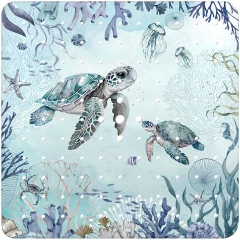 Bathtub Mat Non Slip, Turtle Square Bath tub Mat Shower Floor Mat by BathtubMat