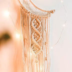Boho Macrame Wall Hanging, Crochet Moon Star Dream Catcher - Image 3
