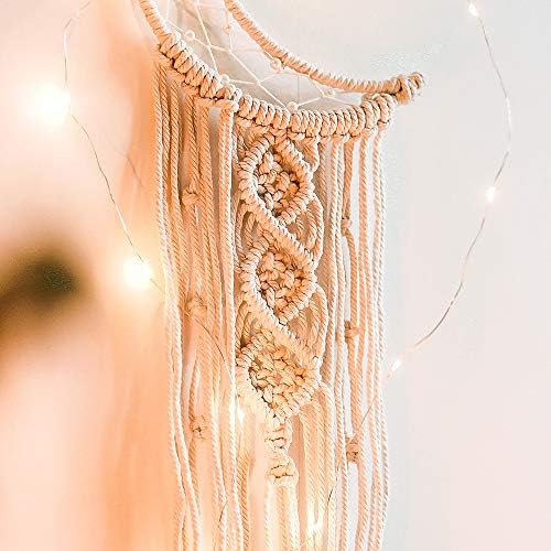 Boho Macrame Wall Hanging, Crochet Moon Star Dream Catcher - Image 3