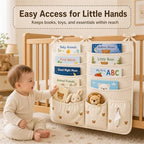Bedside Caddy Nursery Playpen Organizer, Hanging Crib Book & Toy Storage - Image 2