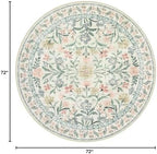 Wonnitar Floral Round Rugs 6ft, Boho Large Machine Washable Circle Rug - Image 2