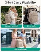BAGSMART Baby Diaper Bag with Waterproof Pad, Coffee Brown - Image 4