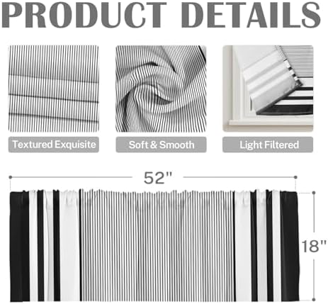 Emvency Valances for Windows, Geometric 2 Pack, 52x18 Inch - Image 3