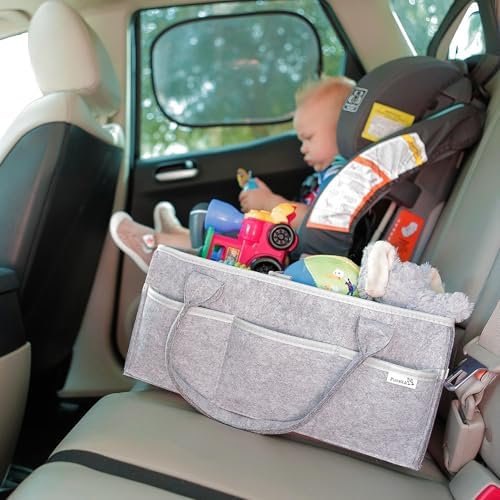 PUTSKA Baby Diaper Caddy Organizer, Felt Nursery Basket, Large Set - Image 5