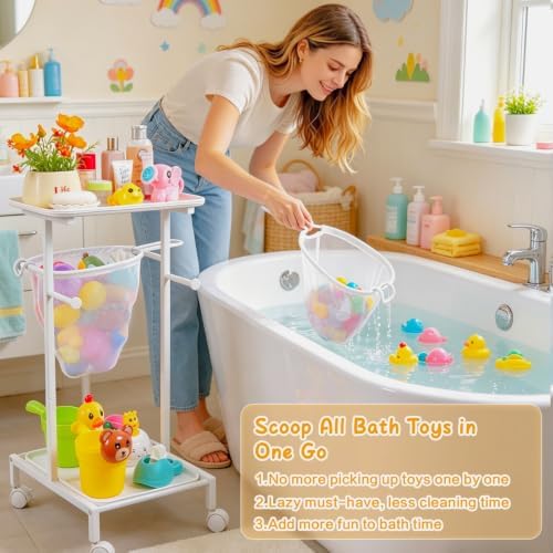 Bath Toy Storage Holder, Quick Drying Bathtub Toy Organizer - Image 3