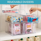 Vtopmart Clear Stackable Storage Drawers, 6 Pack Medium Organizer Set - Image 6