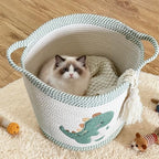 Toy Storage Basket, blanket basket, Cotton Rope Woven Laundry Hamper - Image 2