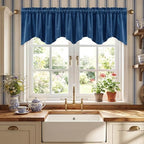 StangH Blue Scalloped Window Valance 52x18 Inch, 1 Panel by StangH