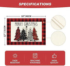 Artoid Mode Red and Black Buffalo Plaid Christmas Trees Placemats Set of 2 - Image 6
