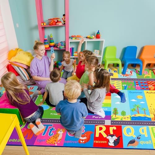HOMORE Kids Rug, 7x10 ABC Rugs for Classroom Educational Rug for Childerns - Image 3