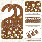 Whaline 8Pcs Daisy Baby Closet Size Dividers Hanging Wooden Baby Closet - Image 3