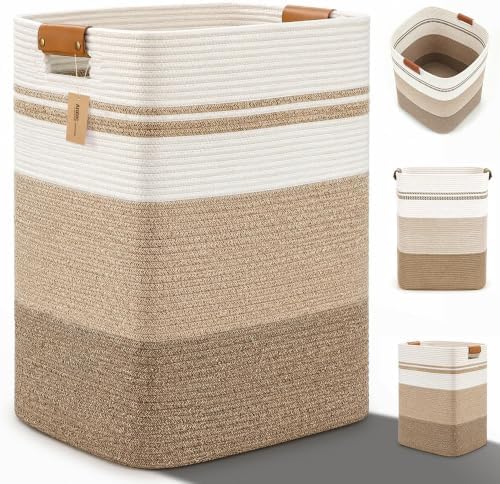 Laundry Hamper, Cotton Rope Laundry Basket by ARATECHOME