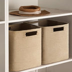 UBBCARE Set of 4 Storage Basket-13 X 13 X 13 In, Cotton Rope Basket - Image 6