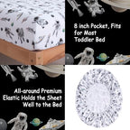 lasoftan Toddler Bedding Set, 4 Piece Bed-in-a-Bag Toddler Bed Comforter Sets - Image 3