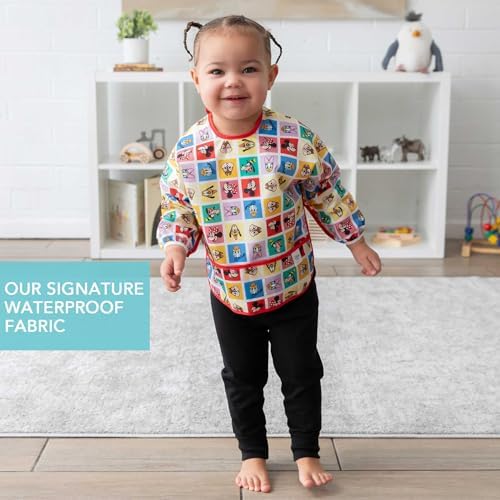 Bumkins Disney Sleeved Baby Bib – Long Sleeve Waterproof Fabric Feeding Smock - Image 3