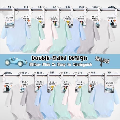 Baby Closet Dividers 8PCS, Racing/Race Car Theme Wooden Double-Sided Clothes - Image 4