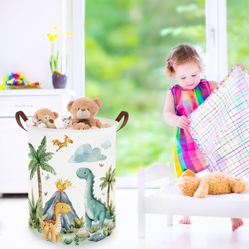 Dinosaurs Baby Laundry Hamper, Collapsible canvas laundry basket, Dinosaur - Image 3