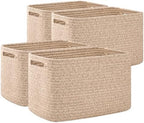 OIAHOMY 4 Pack Storage Baskets for Organizing 15L Cube Storage Bins Brown by MasterofSpaceOptimization