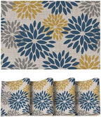 Artoid Mode Floral Vinyl Placemats Set of 4, Heat Resistant Washable Non-Slip by ArtoidMode
