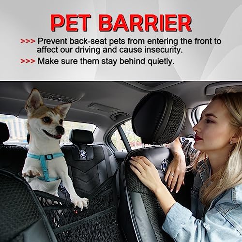 Car Organizer Between Front Seats, Purse Holder, Dog Barrier, Mesh Net Bag - Image 3