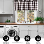 Hiasan Plaid Curtains Valances, Coffee and White, 52W x 18L, 1 Panel - Image 6
