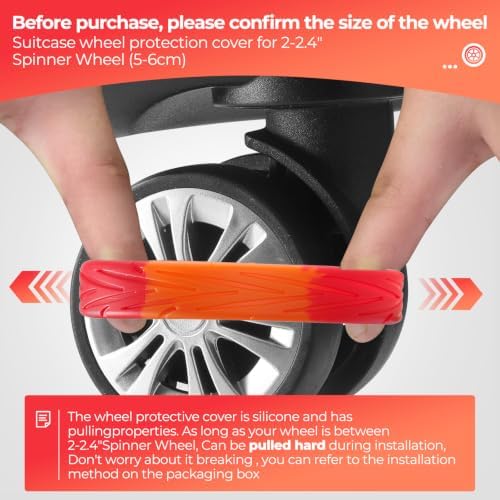 8Pcs Upgrade Luggage Wheel Covers, Travel Accessories - Image 4