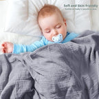 Muslin Swaddle Blankets for Newborn, 2 Pack Breathable Soft Receiving Blanket - Image 3