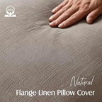 Foindtower Linen Solid Decorative Throw Pillow Covers 20x20 Inch Brown Tan - Image 2