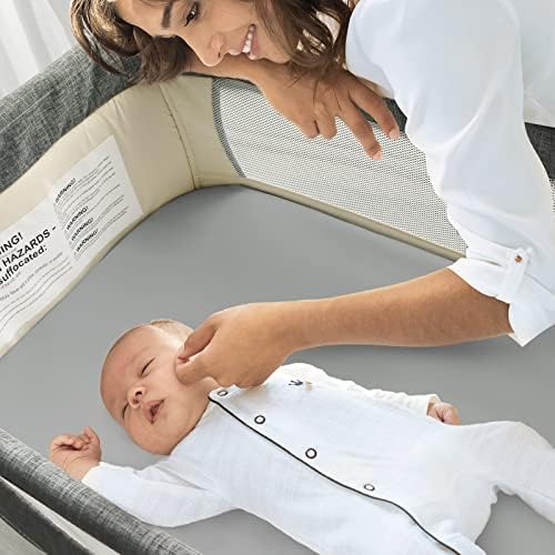 2 Pack Bassinet Sheets Fitted Waterproof Grey & Pink - Image 5