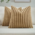 FUTEI Pack of 2 Faux Fur Throw Pillow Covers 28x28 Inch by FUTEI