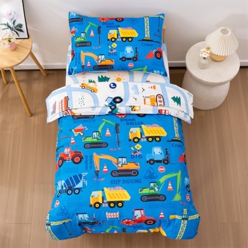 NTBED 4 Pieces Construction Truck Toddler Bedding Set - Image 2