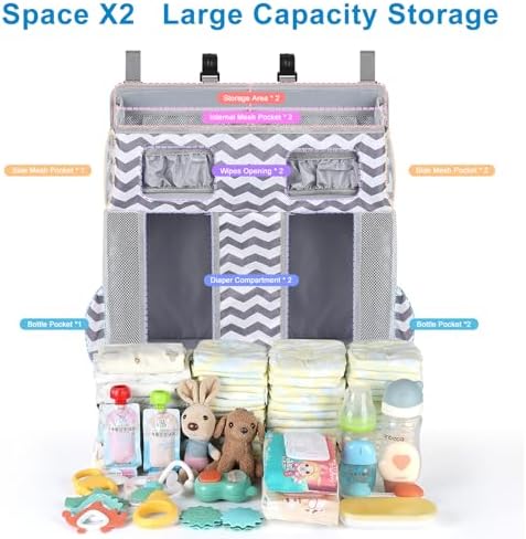 Accmor Changing Table Diaper Organizer, Hanging Diaper Caddy Organizer Stacker - Image 6